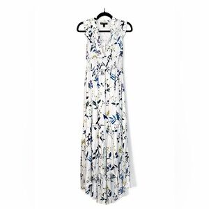 NWT Banana Republic White and Blue Floral High-Low Dress Size 2 Kentucky Derby